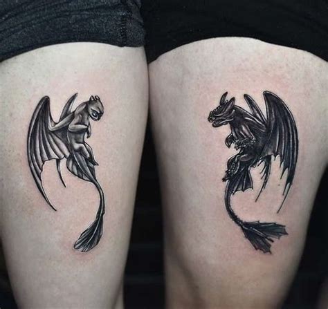 toothless and light fury tattoo - wallpaperpchdbergerak