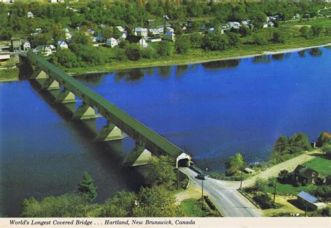 Longest covered bridge: The Hartland Bridge, New Brunswick, Canada, 1 ...