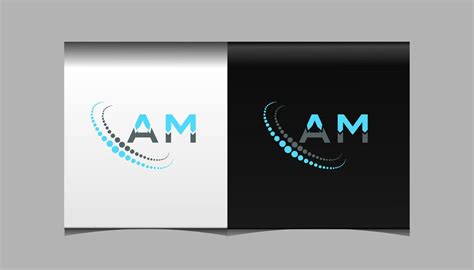 AM letter logo creative design. AM unique design. 10260389 Vector Art ...