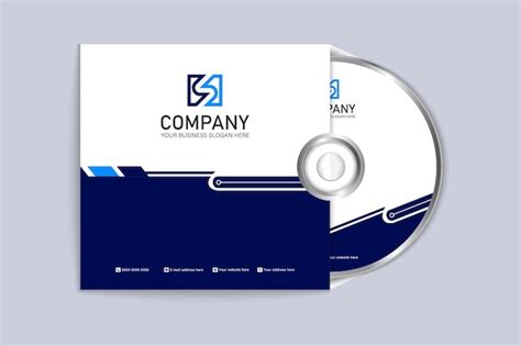 Premium Vector | Business cd cover and label template in flat style