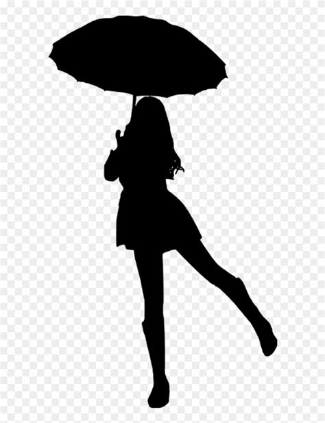 Umbrella Sticker - Umbrella Girl Silhouette Clipart (#3275507) - PinClipart