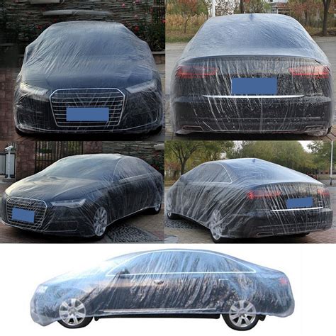 XL Size Dustproof Waterproof Car Cover Clear Plastic Disposable Auto ...