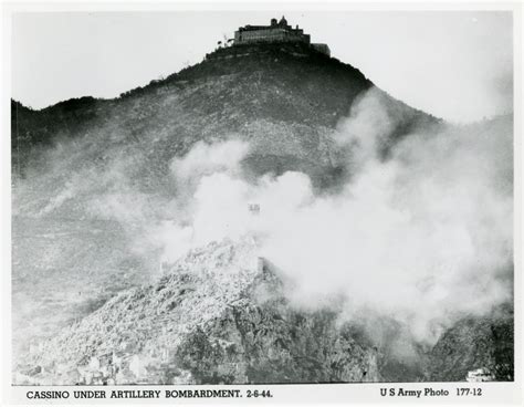 Artillery bombardment during the Battle of Monte Cassino, Italy, 1944 ...