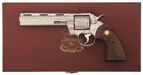 Cased Factory Engraved Nickel Plated Colt Python Revolver | Rock Island ...