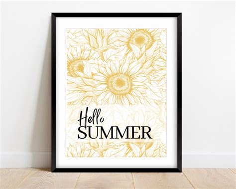 Hello Summer Sign, Summer Decor, Porch Sign, Summer Wall Art, Sunflower ...