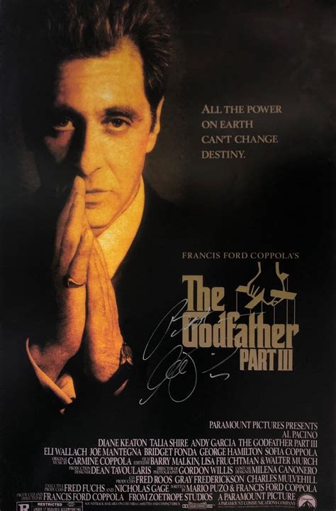 Al Pacino Autographed Godfather Part 3 Poster