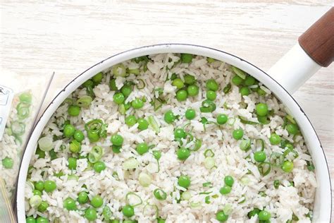 Pea and green onion rice