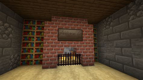 Cozy fireplace design : r/Minecraftbuilds