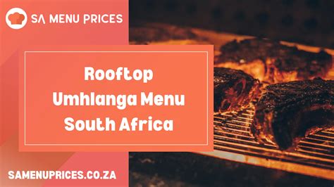 Rooftop Umhlanga Menu South Africa - South Africa Menu Prices