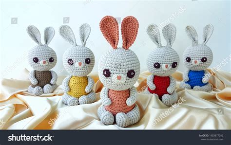 Group Handmade Stuffed Animal Easter Bunnys Stock Photo 1933877282 ...