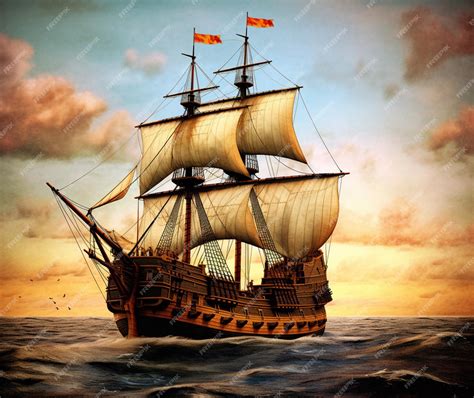 Premium AI Image | A historical representation of the Mayflower ship