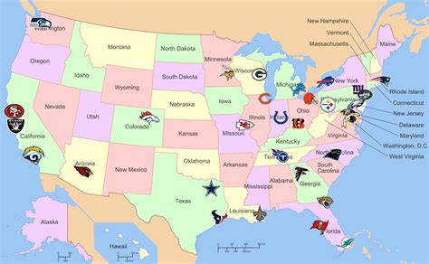 I Created a Map of All The NFL Teams : r/Patriots