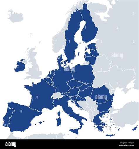 European Union member states after Brexit, political map. The 27 EU ...