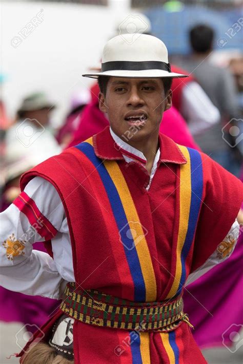 June 17, 2017 Pujili, Ecuador: Indigenous Man In Traditional ...