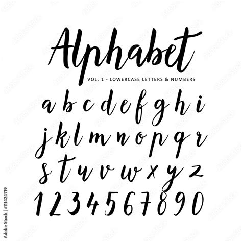 Hand drawn vector alphabet. Script font. Brush font. Isolated letters ...