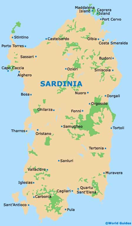 Sardinia Maps and Orientation: Sardinia, Sardegna, Italy