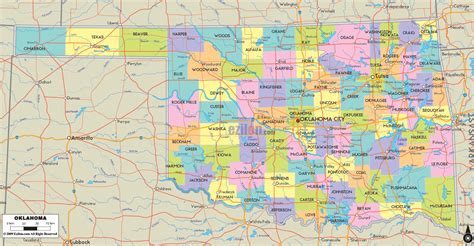 Printable Map Of Oklahoma Counties