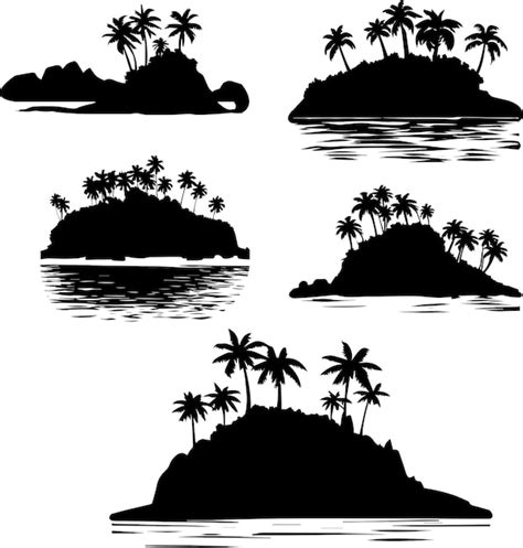 Premium Vector | Island silhouette vector illustration