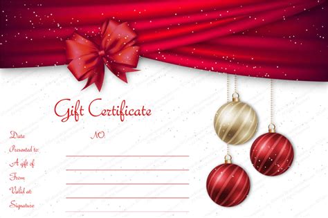 Hanging Baubles Christmas Gift Certificate | Christmas gift certificate ...