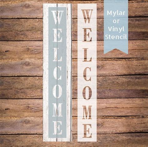 WELCOME stencil Farmhouse style stencil welcome sign | Etsy in 2020 | Welcome stencil, Sign ...