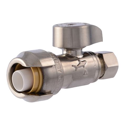 SharkBite 1/2-in Push-to-connect x 3/8-in OD Compression Brushed Nickel ...