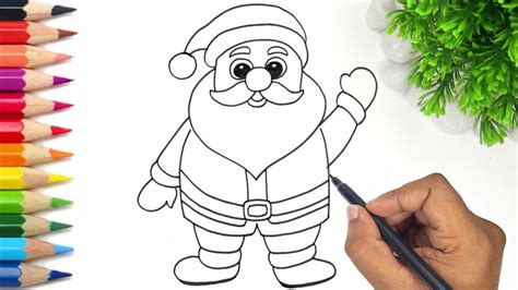 How to draw easy santa claus step by step | kids christmas drawing ...