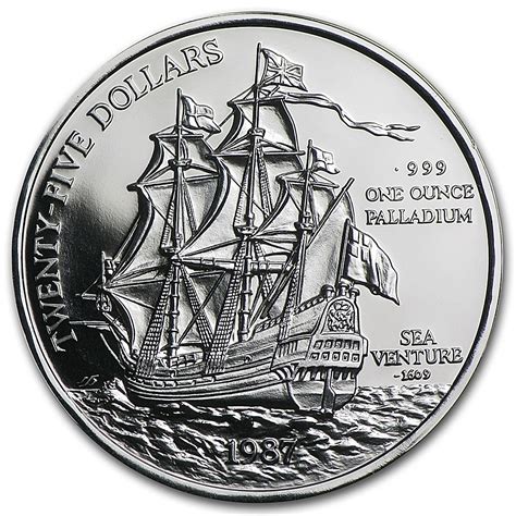 Bermuda Palladium Sea Venture 1987 - Proof - 1 oz