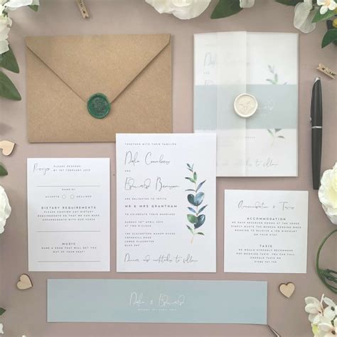 3 Most Beautiful Eucalyptus Wedding Invitations + Ideas