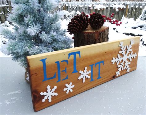 Let It Snow Sign Winter or Holiday Farmhouse Decor | Etsy