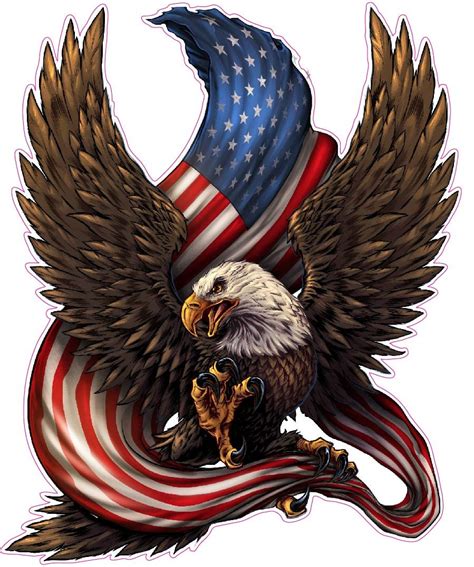 American Bald Eagle American Flag Decal Sticker - Etsy