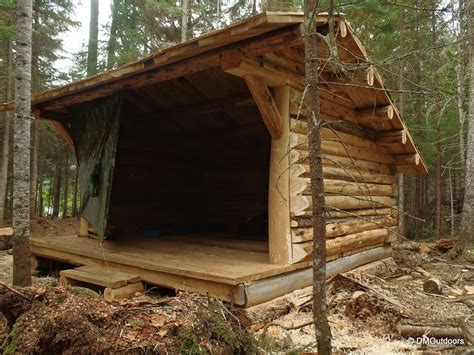 Small Log Cabin in the Woods for Bushcraft Camping