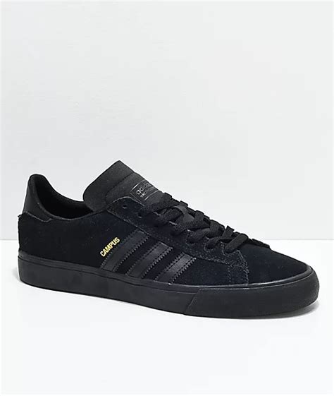 adidas Campus Vulc II All Black Shoes | Zumiez