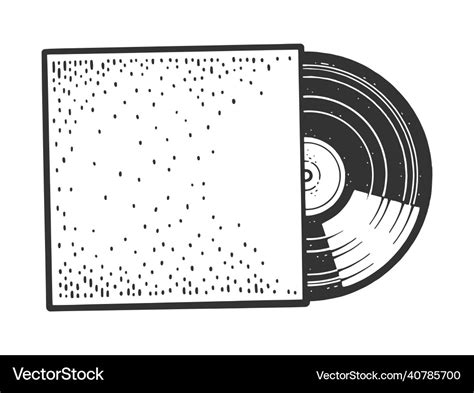 Vinyl record in envelope sketch Royalty Free Vector Image