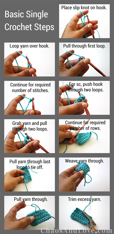 Basic Single Crochet | chaosandlove.com #crochet #tutorial | Crochet ...