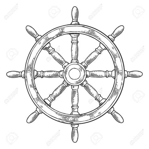 Ship Wheel Drawing at GetDrawings | Free download