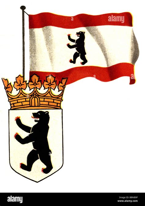 emblems, Berlin, emblem and flag of the state of Berlin, heraldry ...