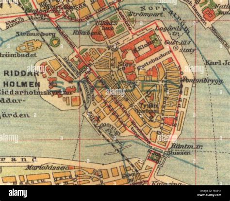 346 Stockholm Gamla stan map 1910 Stock Photo - Alamy