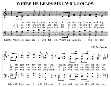 Where He Leads Me I Will Follow | HYMNS | Pinterest | Spiritual, Bible ...