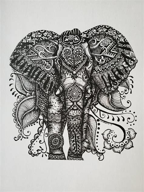 Elephant Zentangle - Etsy