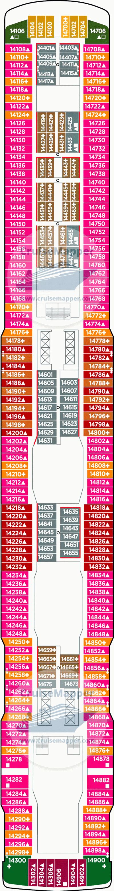 Norwegian Escape deck 14 plan | CruiseMapper