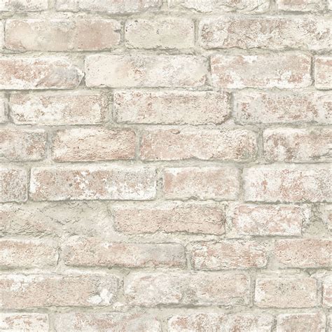 NHS3708 - White Washed Denver Brick Peel and Stick Wallpaper - by InHome