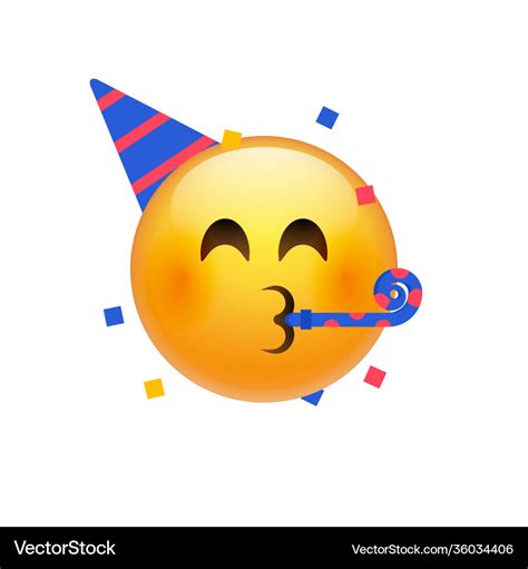 Birthday party emoji celebrate emoticon happy Vector Image