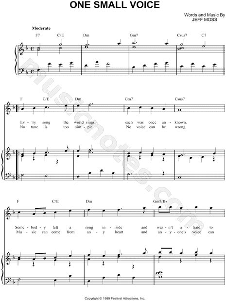 "One Small Voice" from 'Sesame Street' Sheet Music in F Major ...