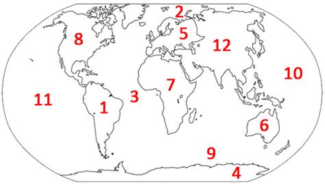 World Map Continents And Oceans Quiz