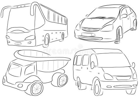 A group of vehicles stock illustration. Image of truck - 33943491