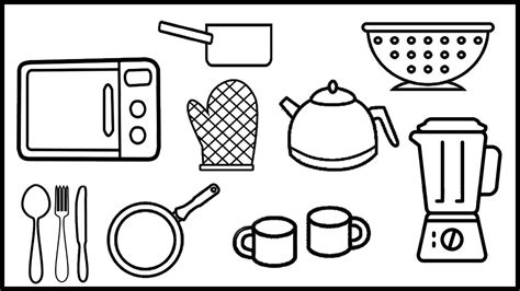 Kitchen Utensils Names Drawing