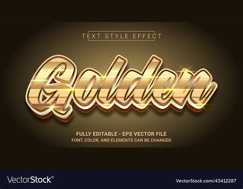 Golden text style effect editable graphic Vector Image