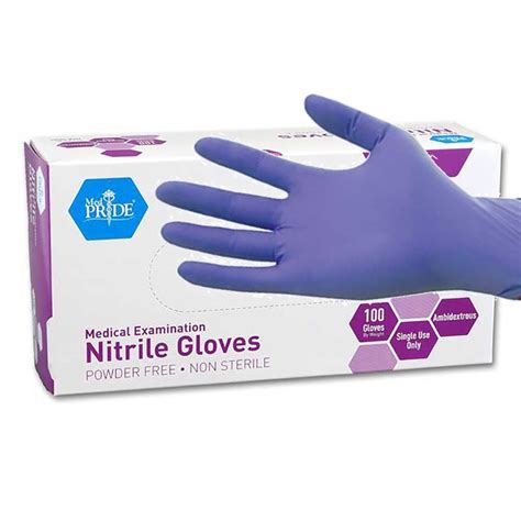 MedPride Powder-Free Nitrile Exam Gloves, Medium, Box/100 Medium (Pack ...