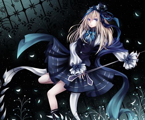 Female anime character in black and white uniform dress HD wallpaper ...