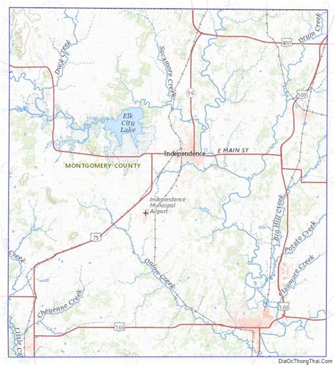 Map of Montgomery County, Kansas - Địa Ốc Thông Thái